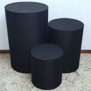 Trio mesas cilindro com capa cor Preto