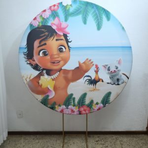 Suporte Redondo com Tecido Sublimado Moana