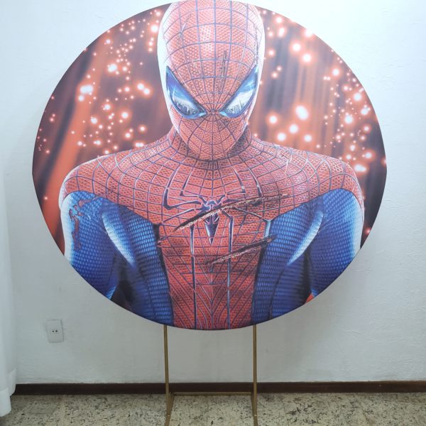 Suporte Redondo com Tecido Homem Aranha Suporte Redondo com Tecido Homem Aranha
