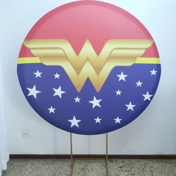 Tecido Redondo Sublimado Mulher Maravilha