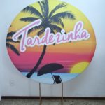 Suporte Redondo com Tecido Sublimado Tardezinha