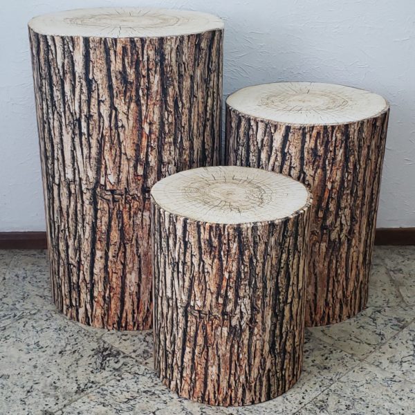 Cilindros com Capas Tecido sublimado Tronco Árvore