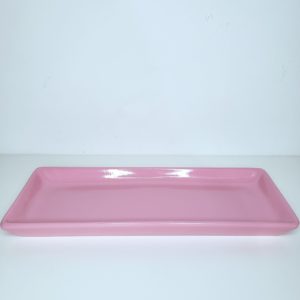 Bandeja cerâmica retangular cor Rosa