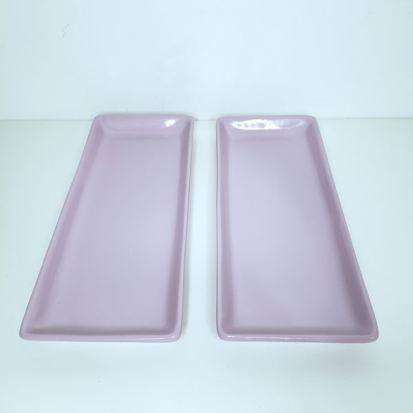 Bandeja cerâmica retangular cor Lilás