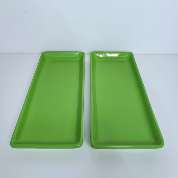 Bandeja cerâmica retangular cor Verde Limão