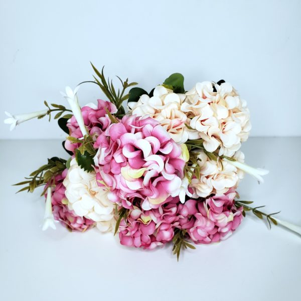 Buque Flores Artificiais Rosa/Champagne