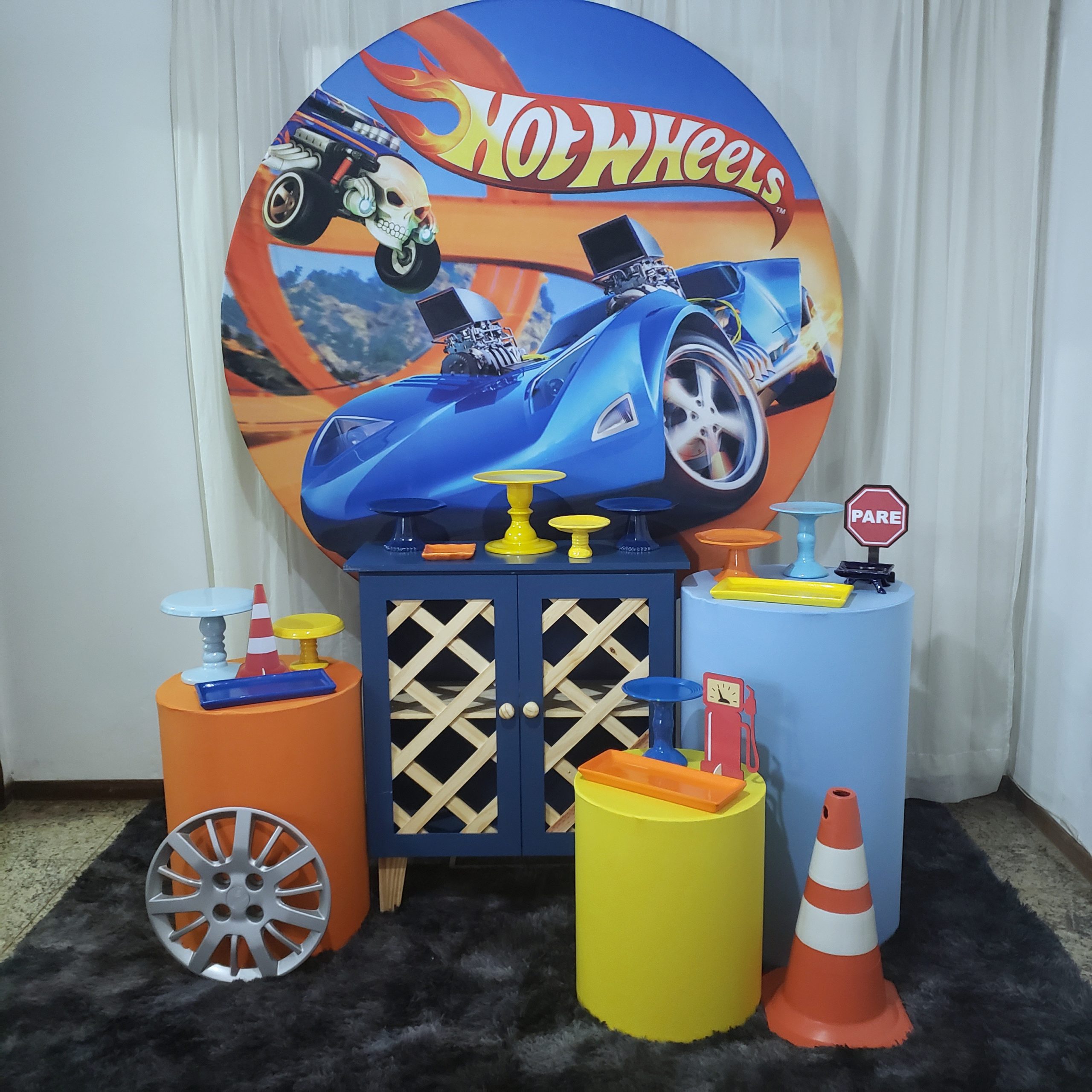 Saia de Bolo Hot Wheels - Fazendo a Nossa Festa