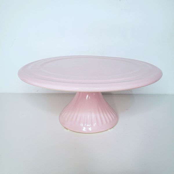 Boleira Baixa Cerâmica Rosa Bebê