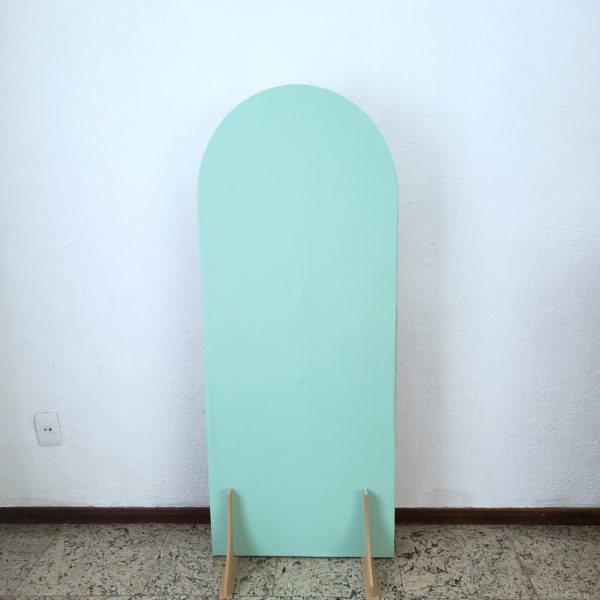 Painel Desconstruído Oval P com Tecido Verde Claro