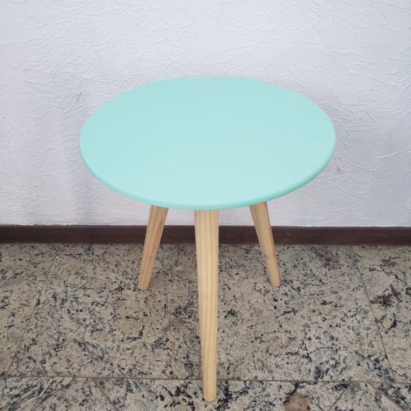Mesa Redonda Pé Palito P com Capa Verde Claro Mesa Redonda Pé Palito P com Capa Verde Claro