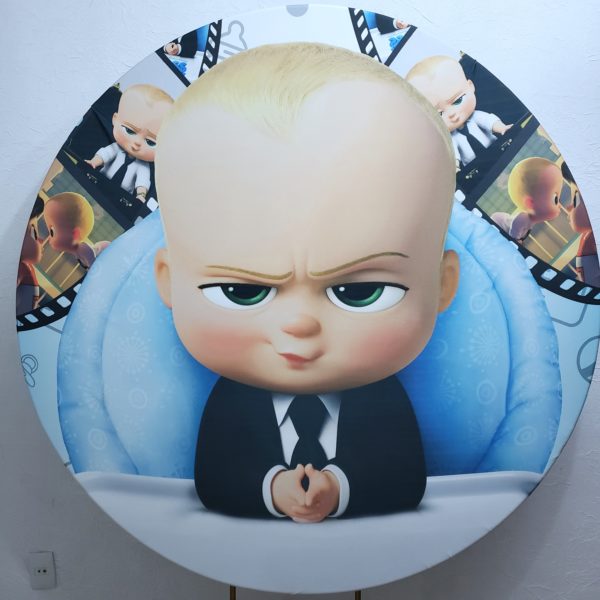 Suporte Redondo com Tecido Sublimado Poderoso Chefinho