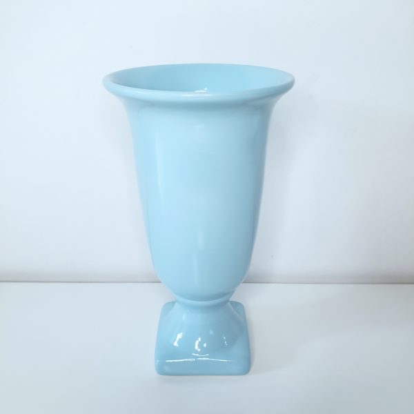 Vaso Tulipa Cerâmica Azul Bebê M