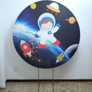 Suporte Redondo com Tecido Sublimado Astronauta