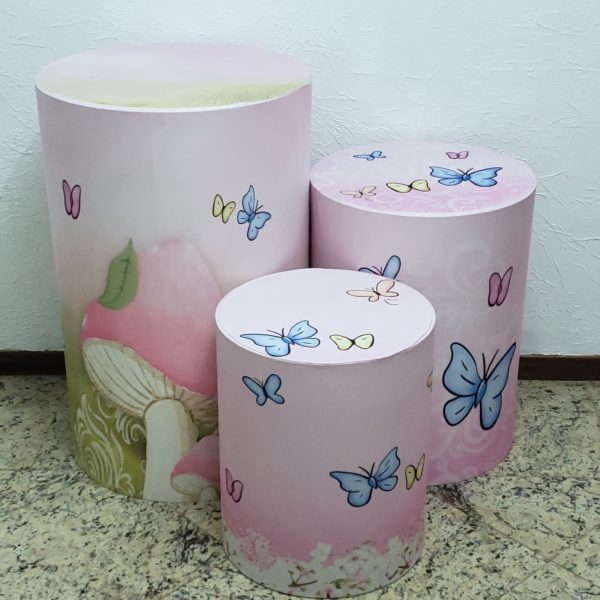 Cilindros com Capas Tecido sublimado Jardim Cilindros com Capas Tecido sublimado Jardim