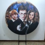 Suporte Redondo com Tecido Harry Potter