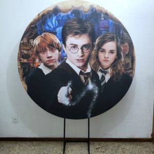 Suporte Redondo com Tecido Harry Potter