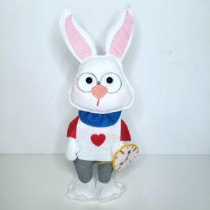 Coelho Alice no País das Maravilhas Feltro