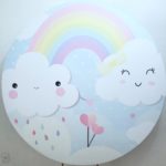 Suporte Redondo com Tecido Sublimado Chuva de Amor