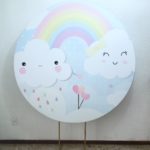 Suporte Redondo com Tecido Sublimado Chuva de Amor