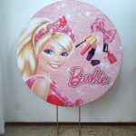 Suporte Redondo com Tecido Sublimado Barbie