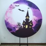Suporte Redondo com Tecido Sublimado Halloween