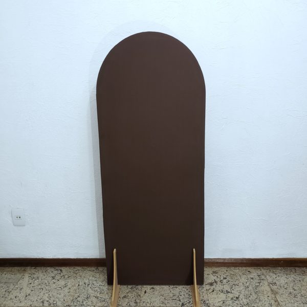Painel Desconstruído Oval P com Tecido Marrom Painel Desconstruído Oval P com Tecido Marrom