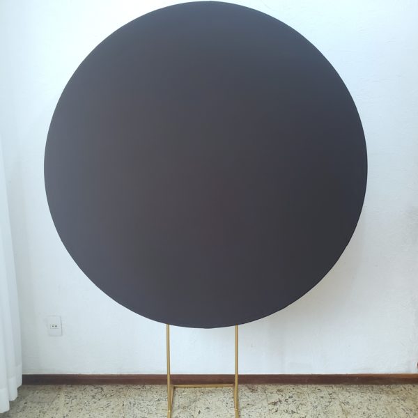 Suporte Redondo com Tecido Liso Preto