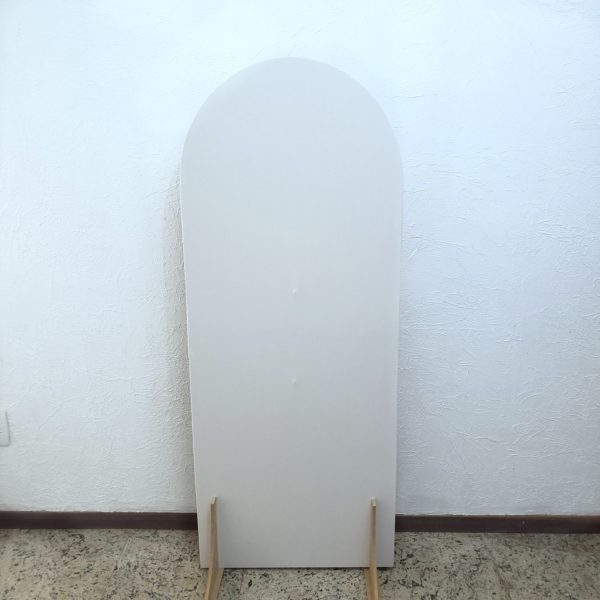 Painel Desconstruído Oval P com Tecido Off White