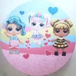 Suporte Redondo com Tecido Sublimado Lol