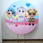 Suporte Redondo com Tecido Sublimado Lol