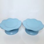 Boleira P ondulada Cerâmica Azul Bebê