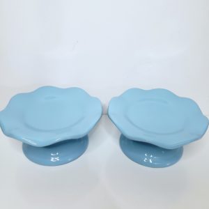 Boleira P ondulada Cerâmica Azul Bebê