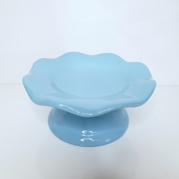 Boleira P ondulada Cerâmica Azul Bebê Boleira P ondulada Cerâmica Azul Bebê