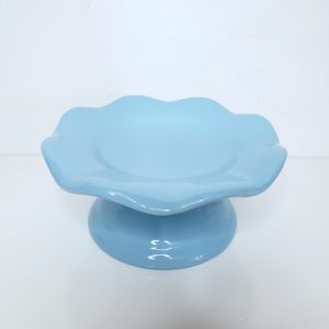 Boleira P ondulada Cerâmica Azul Bebê