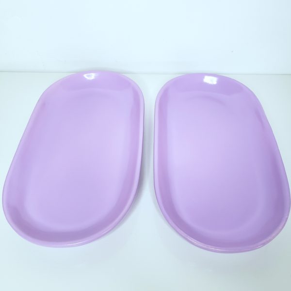 Bandeja Cerâmica Oval Lilás