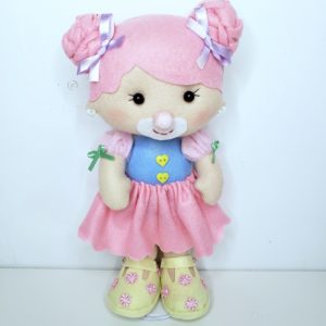 Palhacinha Circo Rosa Feltro