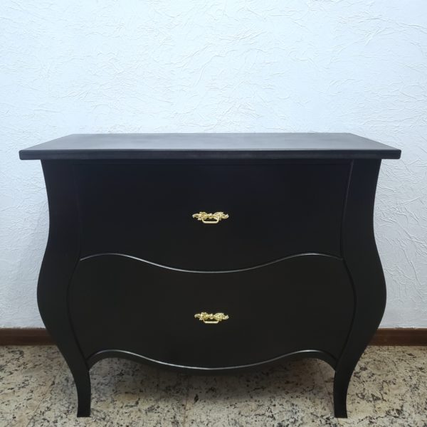 Cômoda estilo Luis Xv Preta Dobrável
