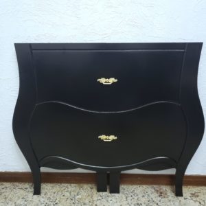 Cômoda estilo Luis Xv Preta Dobrável