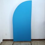 Painel Meia Lua com Tecido Azul Turquesa