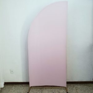 Painel Meia Lua com Tecido Dupla Face Rose/Rosa Bebê