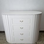 Mesa Oval Ripada Off White 3 em 1 Desmontável