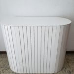 Mesa Oval Ripada Off White 3 em 1 Desmontável