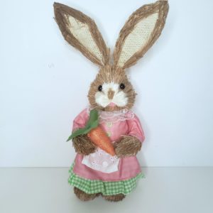 Coelha de Páscoa Rustica Decorativa 33 cm