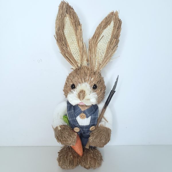 Coelho de Páscoa Rustico Decorativo 33 cm