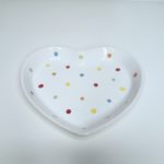 Mini Bandeja Coração Cerâmica Poá Colorido