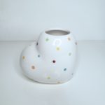 Vaso Coração Cerâmica Poá Colorido P