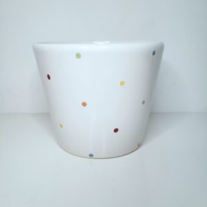 Vaso Cachepot Cerâmica Poá Colorido G