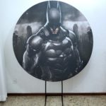 Suporte Redondo com Tecido Sublimado Batman