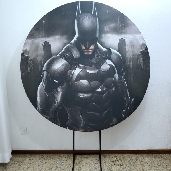 Suporte Redondo com Tecido Sublimado Batman Suporte Redondo com Tecido Sublimado Batman