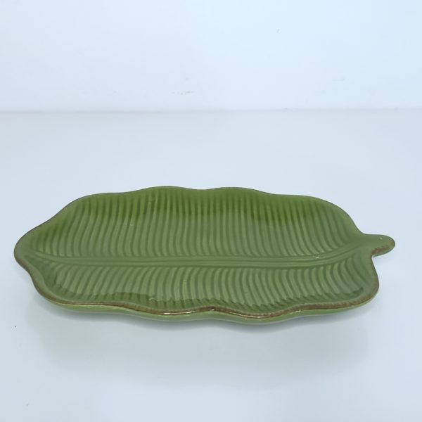 Bandeja Folha Verde Cerâmica P Bandeja Folha Verde Cerâmica P